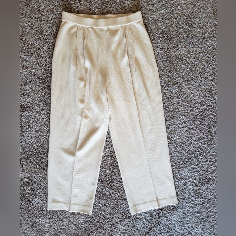 St John Collection By Marie Gray pleated dress slacks knit pull on pants 12
